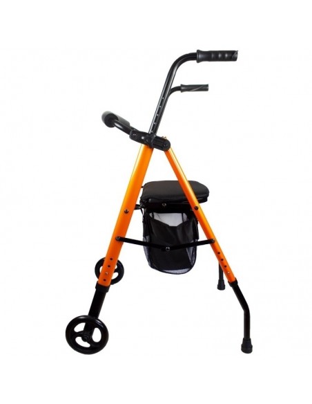Andador con asiento y cesta