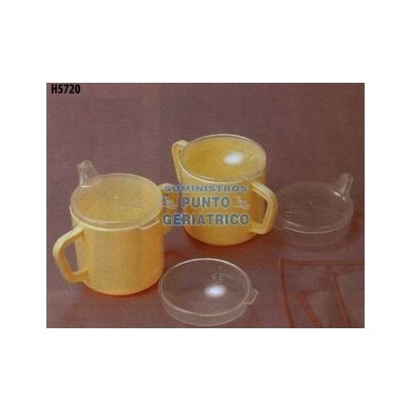 Vaso plástico con dos asas