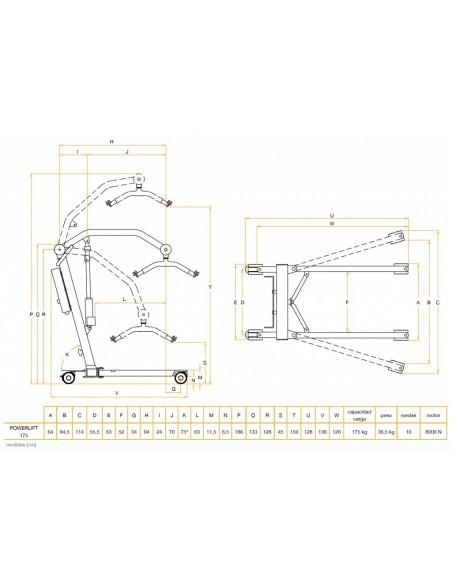Grua Enfermos POWERLIFT 175 Kg